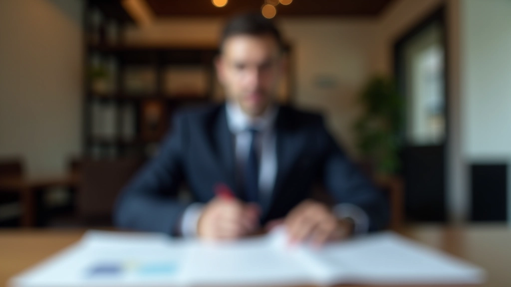 Profesional asesor revisando documentación de planes de pensiones en escritorio con gráficos y cálculos